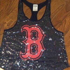 Victoria secret pink Boston Red Soxs sequin tank